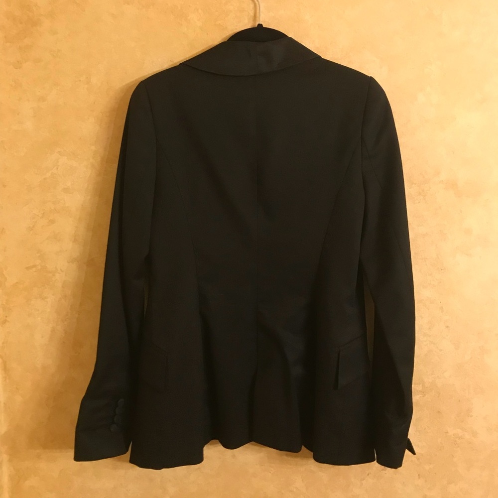 Zara Basic Long One Button Black Blazer - image 5